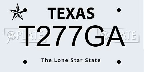 T277GA Texas License Plate