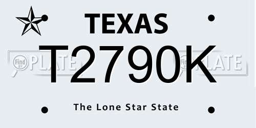 T2790K Texas License Plate