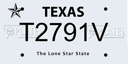 T2791V Texas License Plate