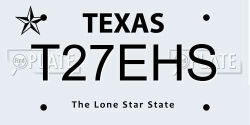 T27EHS Texas License Plate