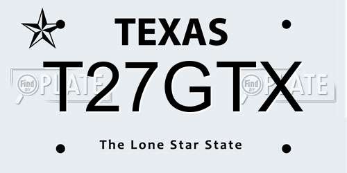 T27GTX Texas License Plate