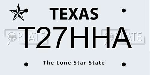 T27HHA Texas License Plate