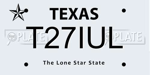 T27IUL Texas License Plate