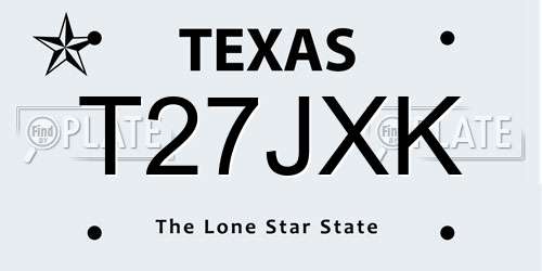 T27JXK Texas License Plate
