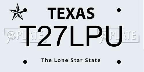 T27LPU Texas License Plate