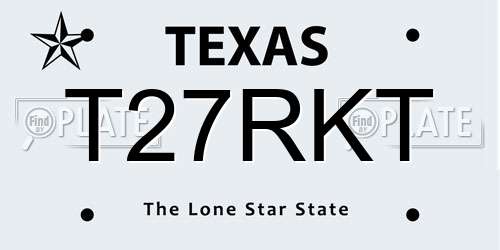 T27RKT Texas License Plate