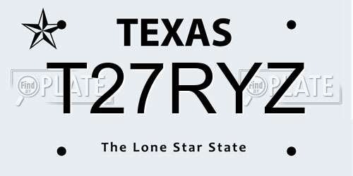 T27RYZ Texas License Plate