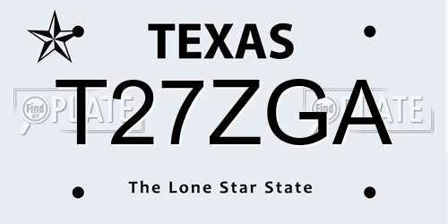 T27ZGA Texas License Plate