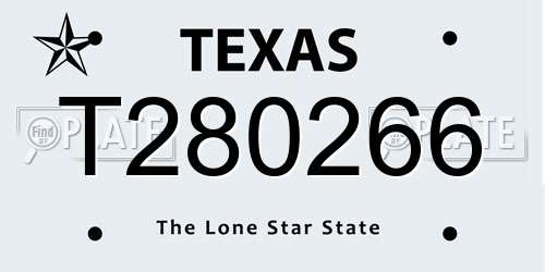 T280266 Texas License Plate