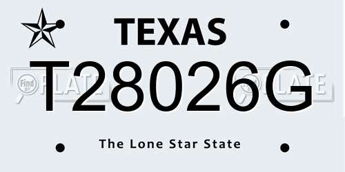 T28026G Texas License Plate
