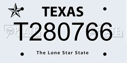 T280766 Texas License Plate