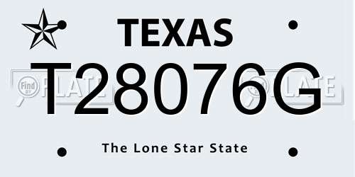 T28076G Texas License Plate