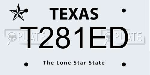 T281ED Texas License Plate