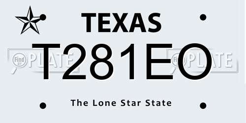 T281EO Texas License Plate
