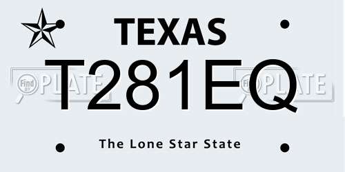 T281EQ Texas License Plate