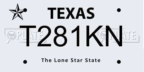T281KN Texas License Plate