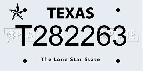 T282263 Texas License Plate