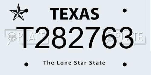 T282763 Texas License Plate
