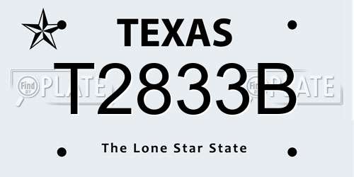 T2833B Texas License Plate