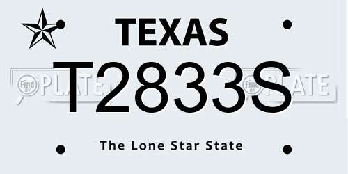 T2833S Texas License Plate
