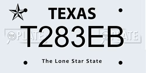 T283EB Texas License Plate