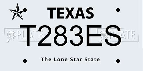 T283ES Texas License Plate