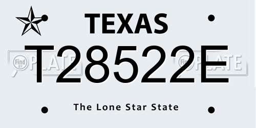 T28522E Texas License Plate