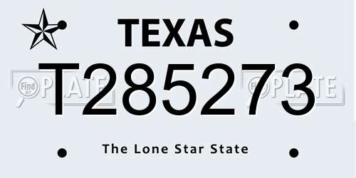 T285273 Texas License Plate
