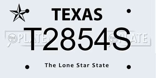 T2854S Texas License Plate