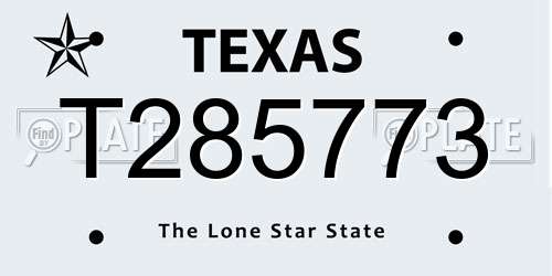 T285773 Texas License Plate