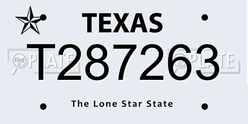 T287263 Texas License Plate