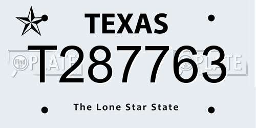 T287763 Texas License Plate