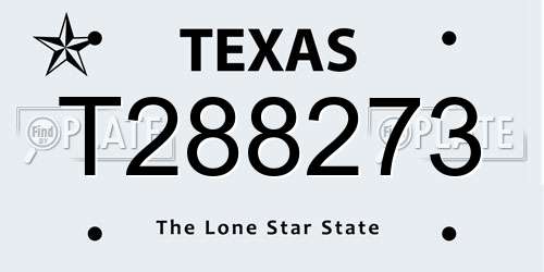 T288273 Texas License Plate