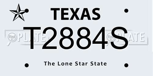 T2884S Texas License Plate