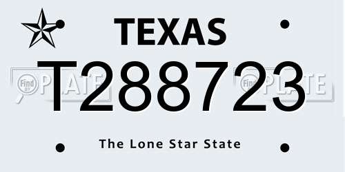 T288723 Texas License Plate