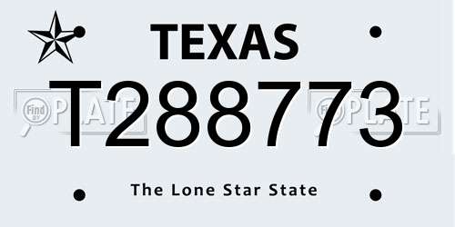 T288773 Texas License Plate