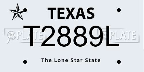 T2889L Texas License Plate