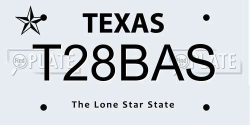 T28BAS Texas License Plate
