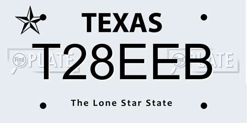 T28EEB Texas License Plate