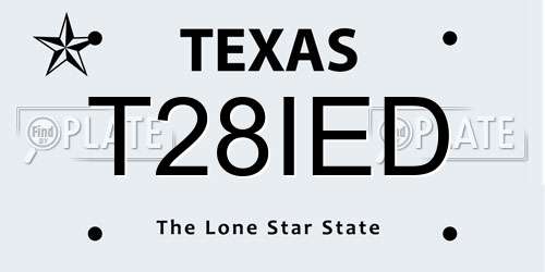T28IED Texas License Plate