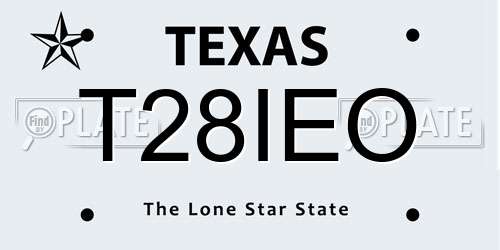 T28IEO Texas License Plate