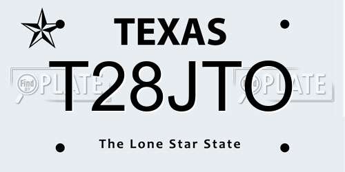 T28JTO Texas License Plate