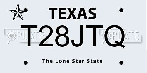 T28JTQ Texas License Plate