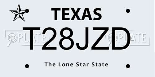 T28JZD Texas License Plate