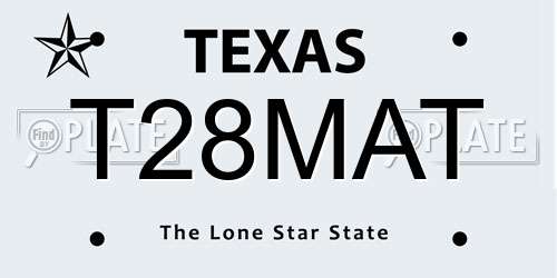 T28MAT Texas License Plate