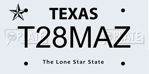 T28MAZ Texas License Plate
