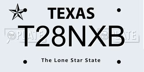 T28NXB Texas License Plate