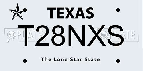 T28NXS Texas License Plate