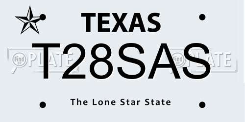 T28SAS Texas License Plate