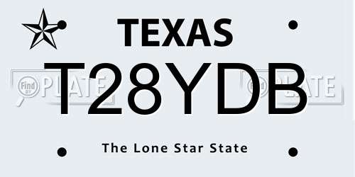 T28YDB Texas License Plate